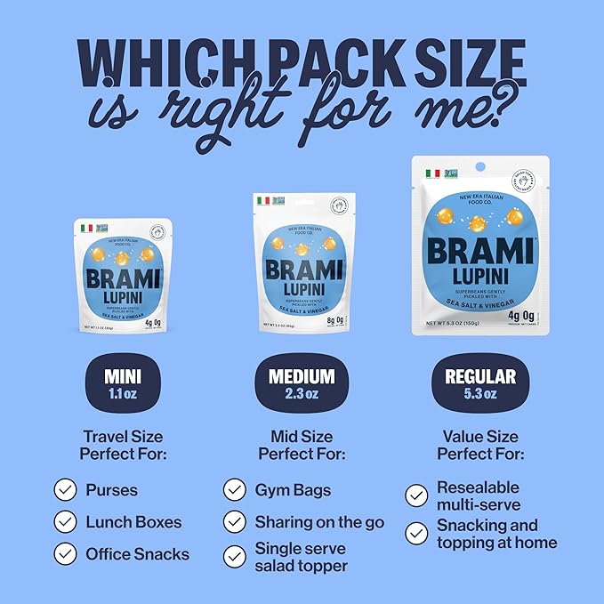 Brami Mediterranean Medley Lupini Beans Snack, Non GMO, 5.3 Ounces (Pack Of 8)
