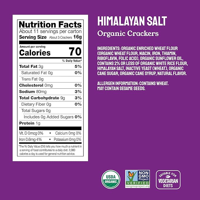 Milton's Organic Crackers Variety Bundle (Multi-Grain, Olive Oil & Sea Salt, Himalayan Salt) - Certified Organic, Non-GMO Project Verified, Kosher, Great for Charcuterie Boards - 6 Oz, Pack of 3