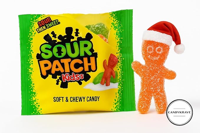 SourPatch Kids Holiday Edition – Soft & Chewy Sour Candy – Individually Wrapped Treat-Size Pack – 2 lb Bulk (Approx. 70–80 Packs) – Perfect for Christmas Stockings, Party Favors & Candy Bowls