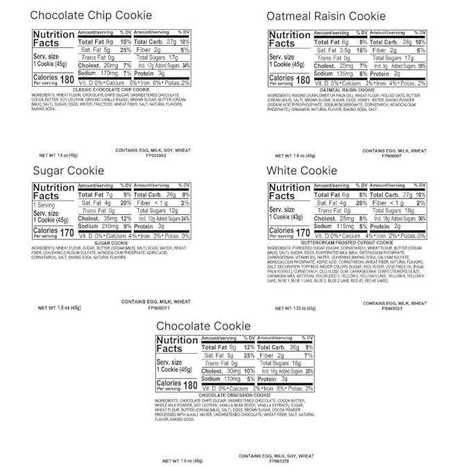 Cheryl's Cookies® Assorted Cookie Gift Box w/ 36 Individually Wrapped Chocolate Chip, Oatmeal Raisin, Chocolate, & Sugar Cookies Handmade, Perfect for Any Occasion, Family & Friends, Loved Ones