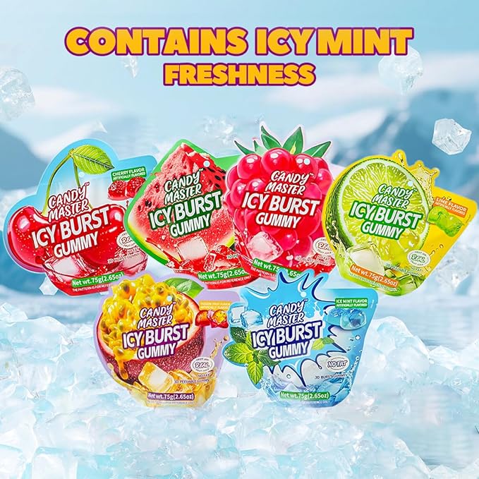 Candy Master Peelable Fruit Gummies mixed flavor 6Pack, 6 Flavors Fun to Peel, Chewy Texture, Halal-Certified Holiday Gifts