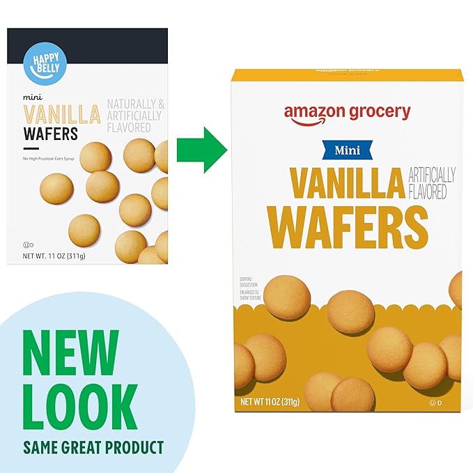Amazon Grocery, Mini Vanilla Wafers, 11 Oz (Previously Happy Belly, Packaging May Vary)