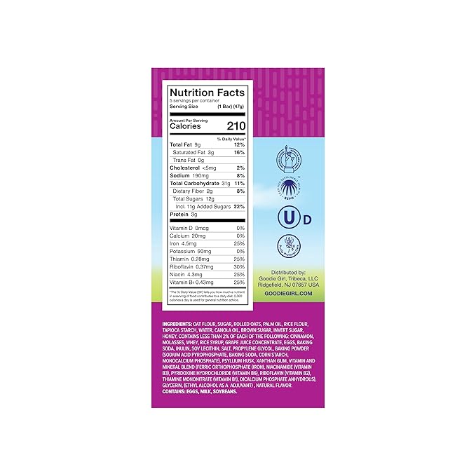 Goodie Girl Soft Breakfast Bar, Cinnamon Brown Sugar | Baked, Chewy, Gluten Free (3 Pack)