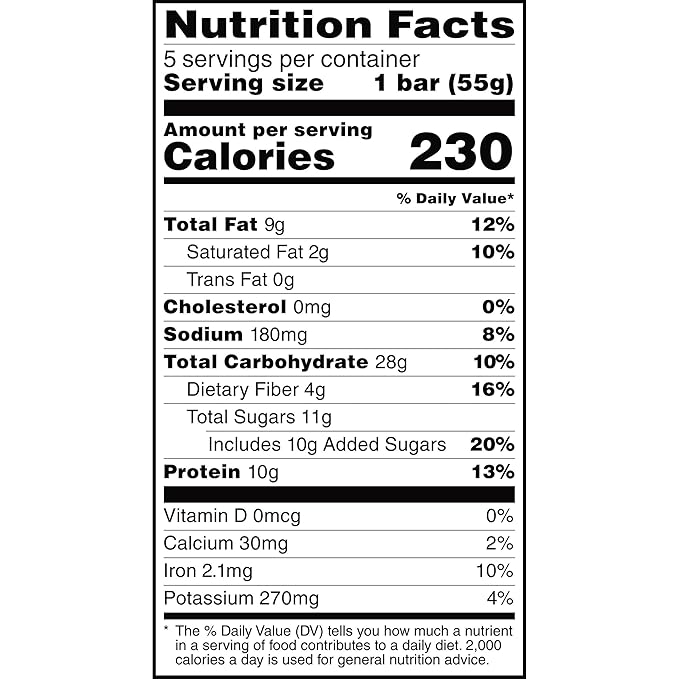 RXBAR A.M. Protein Bars, Gluten Free Snacks, Breakfast Snacks, Peanut Butter Dark Chocolate, 9.7oz Box (5 Bars) (Pack of 2)
