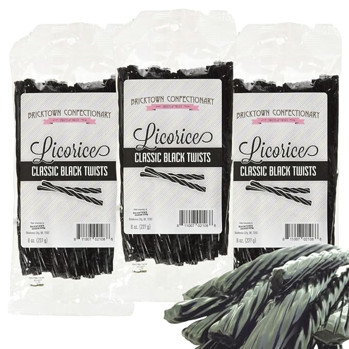 Classic Black Licorice Pack of 3 - Old Fashioned Candy, Fat-Free Chewy Licorice Candy, Fun Treat, Delicious Snack - Soft & Chewy Texture with Bold Fresh Flavor (Total 24oz)