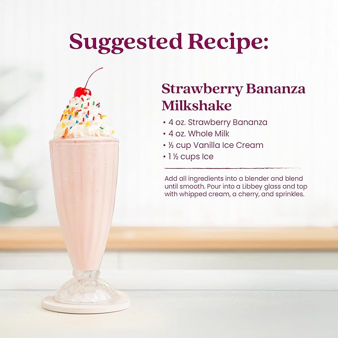 Smartfruit Strawberry Bananza + Oat Fiber – 100% Real Fruit Purée with Strawberries & Banana – Great for Smoothies, Juice, Yogurt, Cocktails, Teas & More – High in Vitamin C – 48oz
