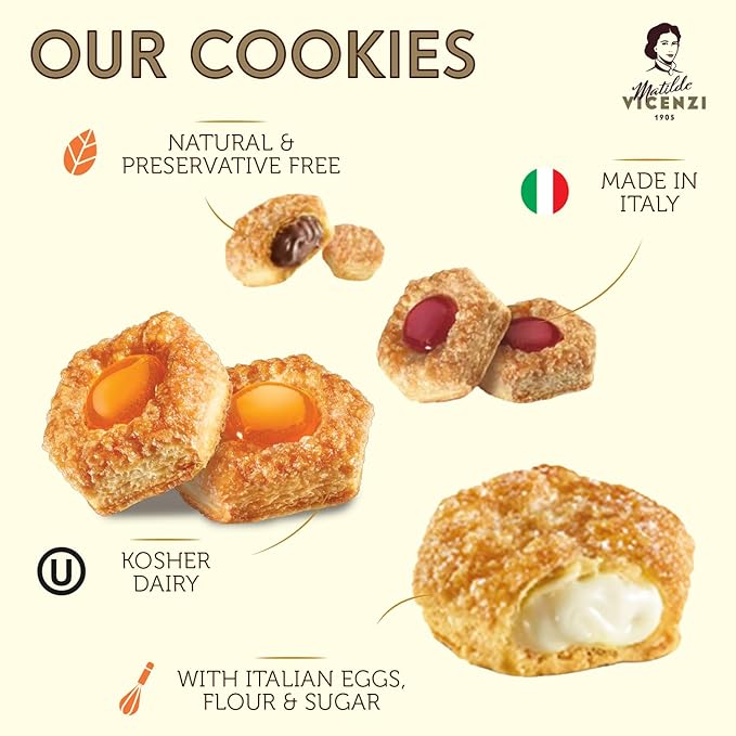 Pasticceria Matilde Vicenzi 5 O'Clock Tea Time Cookie Assortment Gift Tin - Butter Pastries, Chocolate & Vanilla Filled Gourmet Cookies - Bakery Snacks Made in Italy for Gifting - 13.76oz (390g)