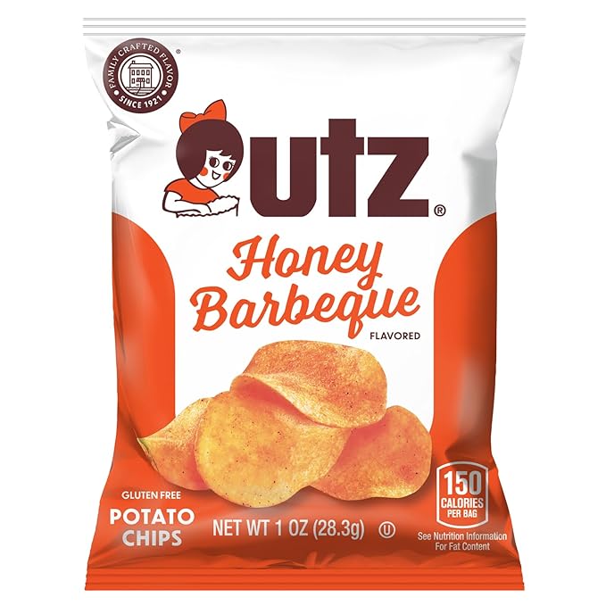 Utz Honey Barbeque 1 Oz. Bags, 42 Count Crispy Potato Chips Made From Fresh Potatoes, Crunchy Individual Go Snacks, brand is Utz, variation theme is Flavor that is Honey Barbecue, Size that is 2.63 Pound (Pack of 1).