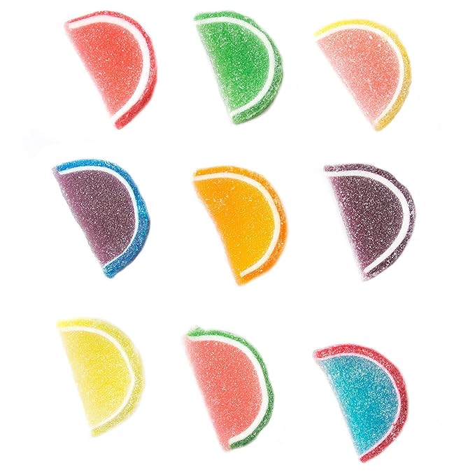 Oh! Nuts Jelly Fruit Slices Large Assorted Sugar Candy - 5lb Bulk Bag | Traditional Old Fashioned Chewy Gummy Sweet Confectionery | Vegan, Gluten-Free, Kosher Certified Pareve (150 CT)