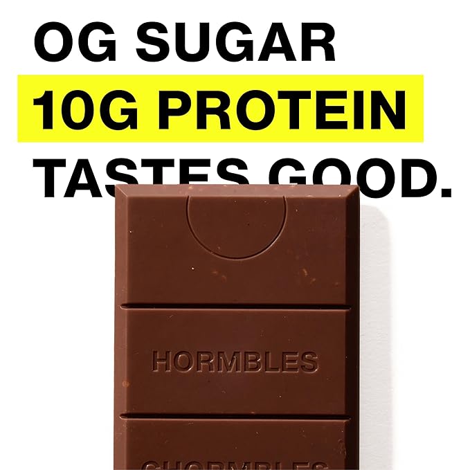 Hormbles Chormbles Protein Candy Bars, Classic Milk, 10g Protein, 0g Sugar, 150 Calories, Milk Chocolate Candy With Crunchy Pieces, Sugar Free Snacks or Dessert, 1.13 Oz, 12 Pack