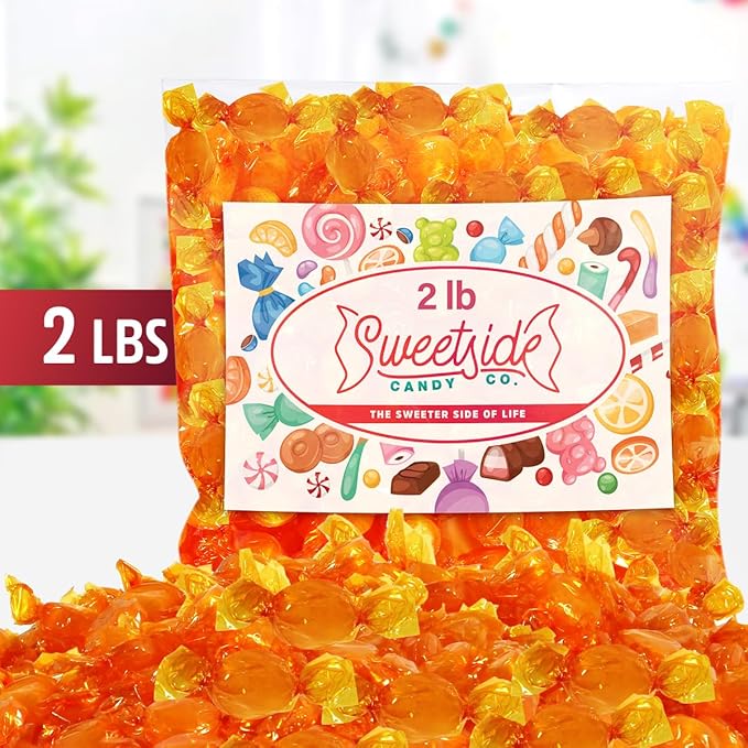 Butterscotch Hard Candy Bulk - Delicious Sweet Individually Wrapped Butter Scotch Bulk Hard Candies Perfect Blend of Creamy and Sweetness for On the Go Snacks and Parties, Gluten Free Treat (2 Pounds)