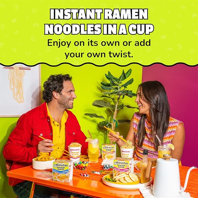 Maruchan Instant Lunch Ramen Noodles, Lime Chili Chicken Flavor – Japanese-Style Instant Noodle Soup, Quick & Easy Meal – 2.25 Oz Cup, Pack of 12