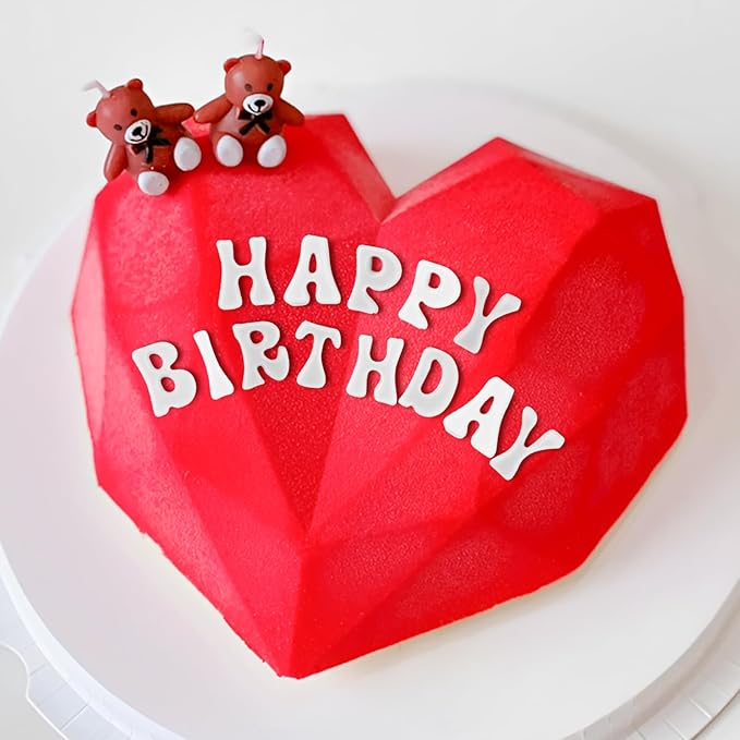 CLUEWR 4 PCS Silicone Letter Molds, Non-Stick Number and Letter Fondant Molds for Chocolate, Candy, Cake Decoration, Cupcake Topper