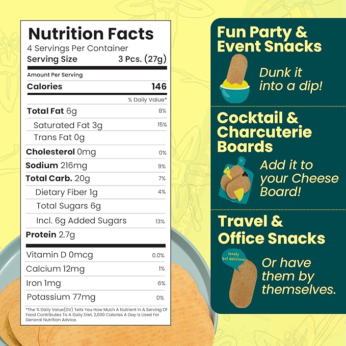 Disc-O Thins Roasted Wheat Crackers 72pcs (Vanilla)- Tea-Coffee On-the-go Snacks/ Healthy Breakfast Crackers- Ideal With Herbal & Black Tea or Coffee- Non GMO & Guilt Free Healthy Travel Snacks For Adults & Kids