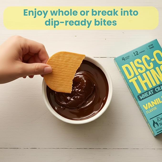 Disc-O Thins Whole Wheat Crackers - Crunchy Roasted Snack, High-Fiber & Low-Fat On-the-go Snack Chips, 88pcs (Variety Pack of 6) - Healthy Travel Snack, Non-GMO - Great with Dips, Salsa or Tea & Coffee