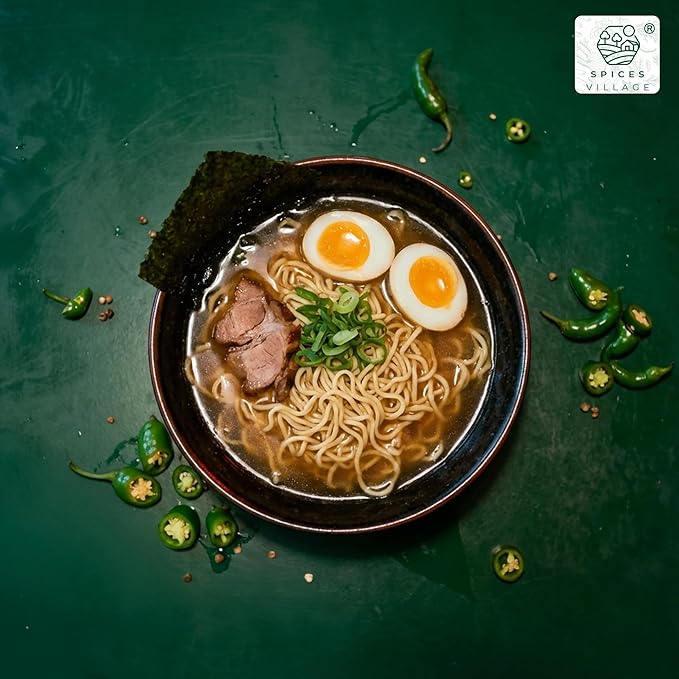 Spices Village Ramen Party Box – 3 Pack Noodles, 2 Pack Dried Vegetable Mixes & 3 Flavored Soup Bases – Chicken, Beef & Vegetable – Gourmet DIY Ramen Kit – Perfect for Gifts & Family Nights