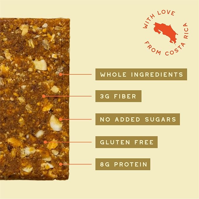 PEJI BAR Superfood Energy Bars | Golden Zing Pineapple Golden Berry Flavor | Gluten Free, 8g Protein, Fiber, Whole Ingredients, No Sugar Added | Adventure Ready Snack, 12 Count