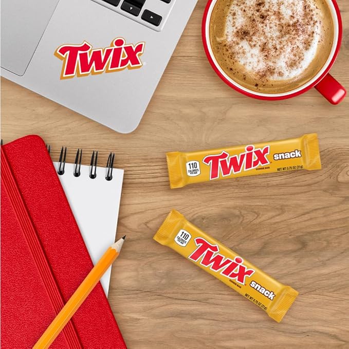 TWIX Snack Size Caramel Cookie Crunch On the Go Milk Chocolate Bars Individually Wrapped Candy, 0.75 Oz (Pack of 24)