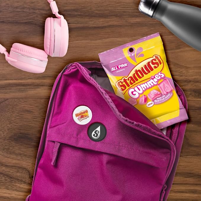 STARBURST Gummies All Pink Gummy Candy, 5 oz Bag, Pink Snacks, Individually Wrapped Candy Bag (Pack of 12)