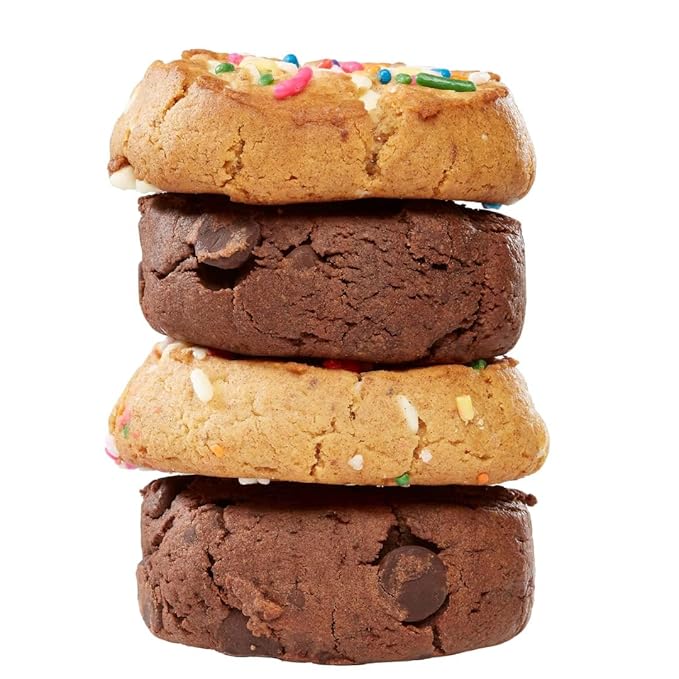 Rule Breaker Vegan & Gluten Free Cookies | Birthday Cake & Chocolate Brownie | Plant-Based, Top 11 Allergen-Free | Soft-Baked, Great Snacks for Kids & Adults, Individually Wrapped (Pack of 4)