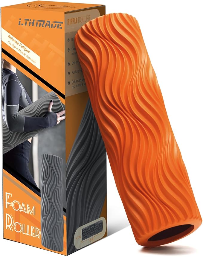 LTHTRADE Foam Roller, Trigger Point Foam Roller Massage Roller for Physical Therapy & Back Pain, Deep Tissue Massage Roller for Exercise, Pilates, Yoga (Orange)