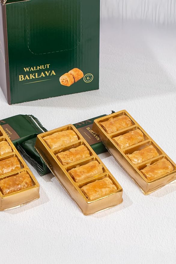 Snacklava Baklava Variety Pack (34 Pieces) - 2 Pistachio Baklava (6 Pieces), 2 Cashew Bakava (6 Pieces), 2 Walnut Baklava (8 Pieces) - No Artificial Ingredients, Colors or Preservatives - Premium Handmae Pastries