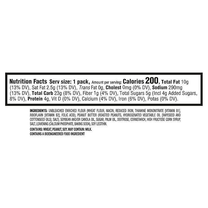 RITZ Peanut Butter Sandwich Crackers, Lunch Snacks, 48 Snack Packs (6 Boxes, 6 Crackers Per Pack)