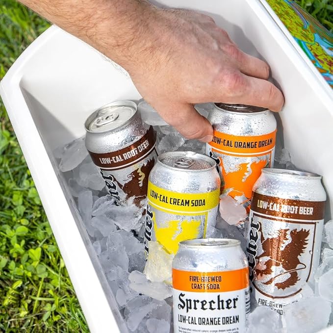 Sprecher Low-Cal Orange Dream Soda 16 fl oz Cans (12 Pack), Fire-Brewed Diet Soda with Real Honey, Handcrafted Orange Soda, Reduced Calorie, Caffeine-Free Gourmet Beverage