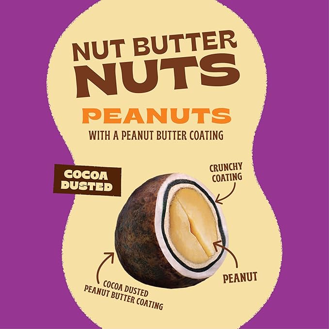 Orchard Valley Harvest Nut Butter Nuts Cocoa Dusted, Peanut Butter Coated Peanuts, 1oz Bags (Pack of 15), Made with Real Peanut Butter, Perfect On-The-Go & Portion Control Snack