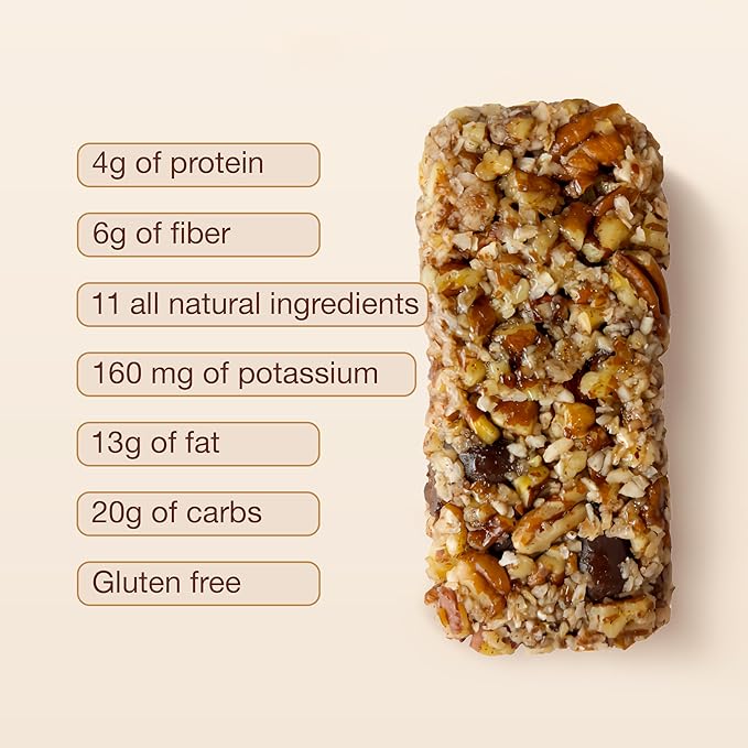 ToYou Gluten Free Chewy Fruit and Nut Bars - Healthy Protein Snacks | Coconut Mocha - 1.41 Ounce (Pack of 12) | Soft Chewy, Vegan, Fiber-Packed Granola Bars for Adults and Kids, Made with Natural Ingredients