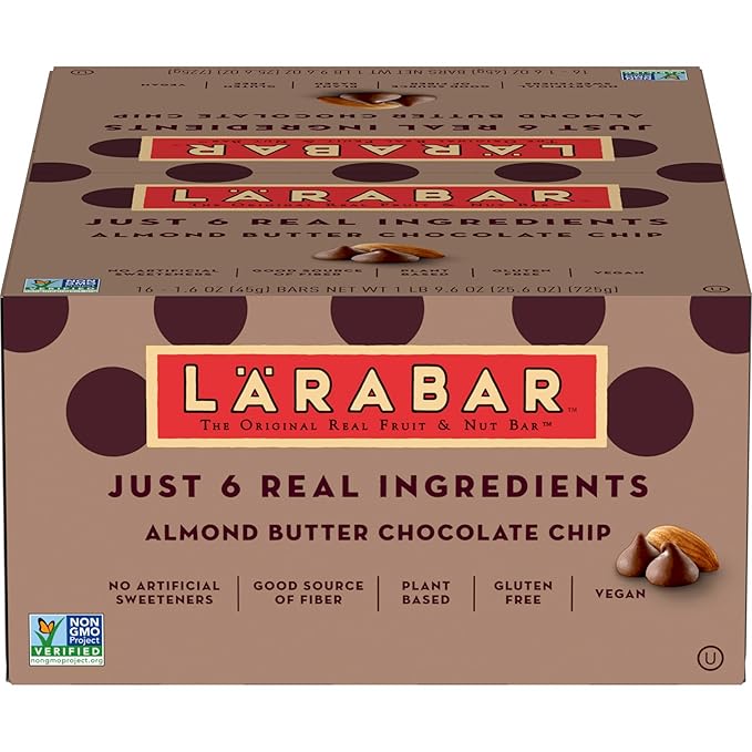 Larabar Almond Butter Chocolate Chip, Gluten Free Vegan Bars, 16 ct