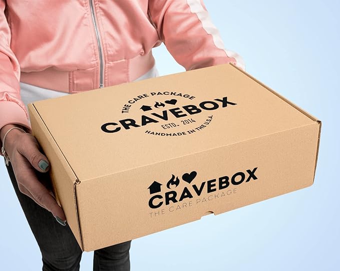 CRAVEBOX Snack Box (55 Count) Valentines Variety Pack Care Package Gift Basket Adult Kid Guy Girl Women Men Birthday College Student Office Back to School