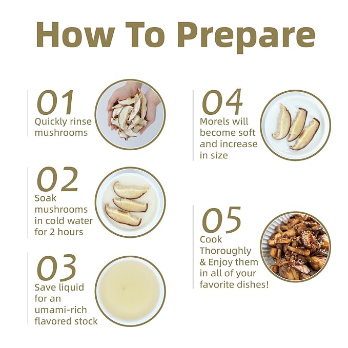 Premium Dried Shiitake Mushrooms, Rich Umami Flavor, Gluten-Free Vegan Snack- Perfect for Soups, Stir-Fry & Health Cooking