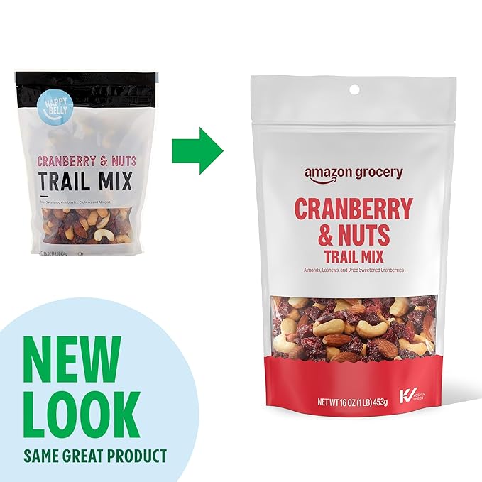 Amazon Brand - Happy Belly Cranberry & Nuts Trail Mix, 16 Ounce