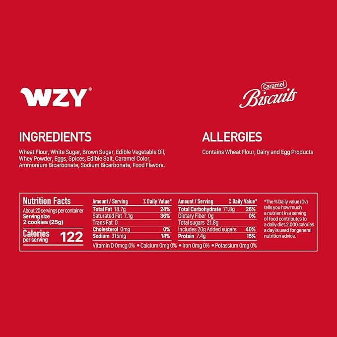WZY Caramelized Biscuit Biscotti Cookies Tea Biscuits17.6 OZ (500g) Cookies Individually Wrapped Perfect Crunch for Coffee Tea Snacking & Desserts Crunchy Buttery & Delicious (17.6 OZ (500g))