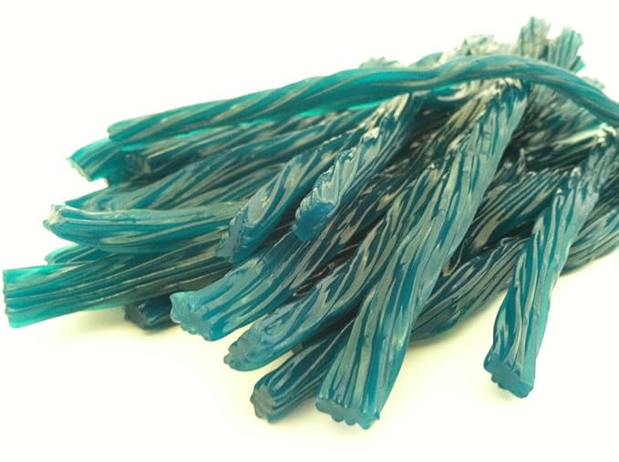 Blue Raspberry Licorice Twists - Fat-Free Old Fashioned Gourmet Blue Raspberry Licorice Candy - Soft & Chewy Texture with Bold Fresh Flavor - Licorice Candy - (8 oz)