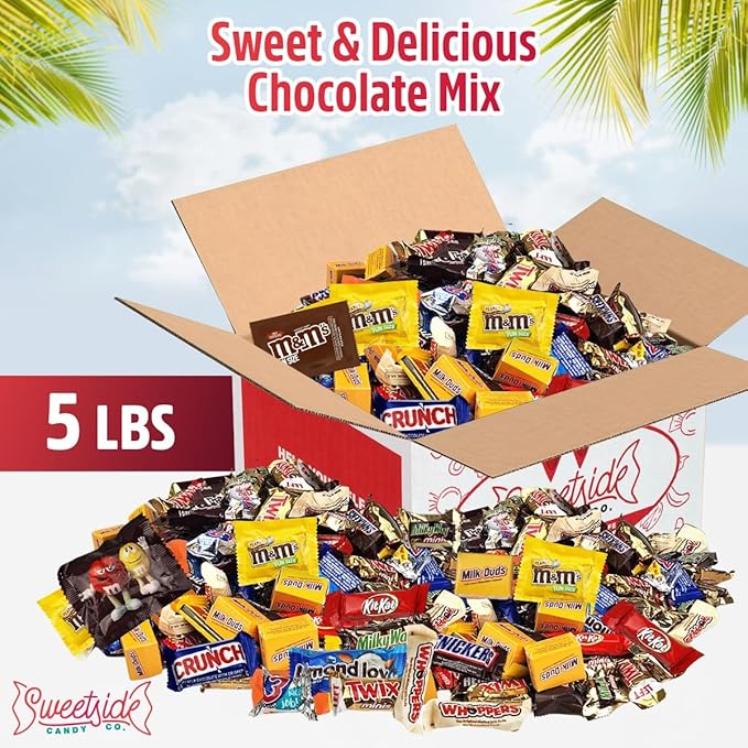Chocolate Candy variety pack - 5 pound, Assorted Bulk Chocolate Mix, Office Candy Assortment for Birthday Party, Kids, College Students & Adults.