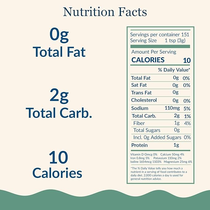 Maine Coast Sea Vegetables Kelp Granules Blend | Organic Seaweed Snacks | Sustainably Harvested | Low Sodium Salt Alternative | Rich in Iodine & Minerals | Ideal for Soups, Salad | 1.5 oz (Pack of 2)