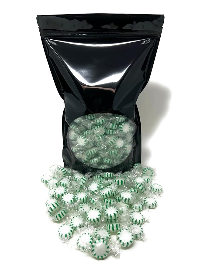 Spearmint Starlights Hard Candy Mints - 3 lbs - Spearmint Flavored Old School Disks Classic Hard Candies - American Vintage Candy Bulk Assortment - Individually Wrapped, 48 oz.
