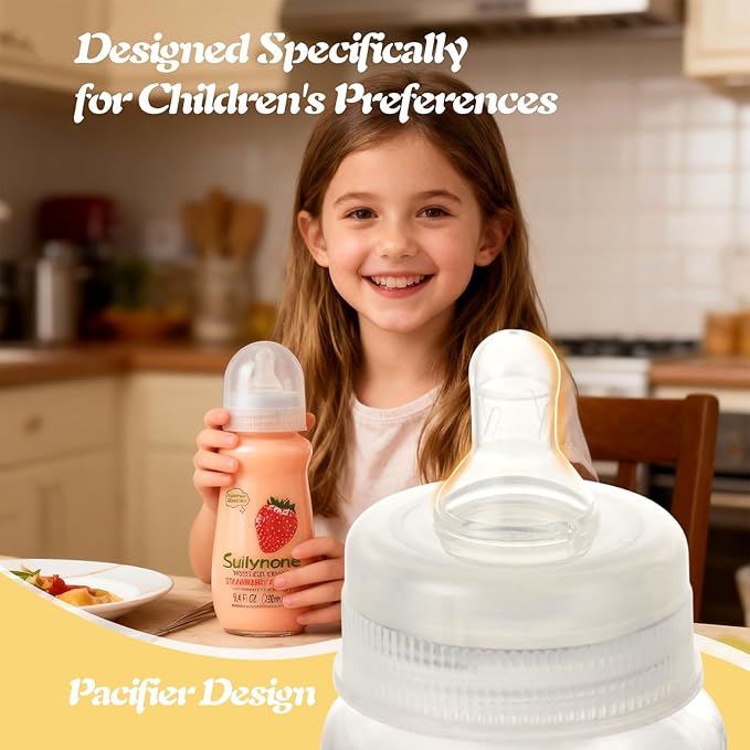 280ml Yogurt Drink Reusable Glass Bottle, 3-Pack Mixed Flavors Drinkable Yogurt - Fun Gift Box, Birthday & Holiday Present.（Valentines Day Gifts）
