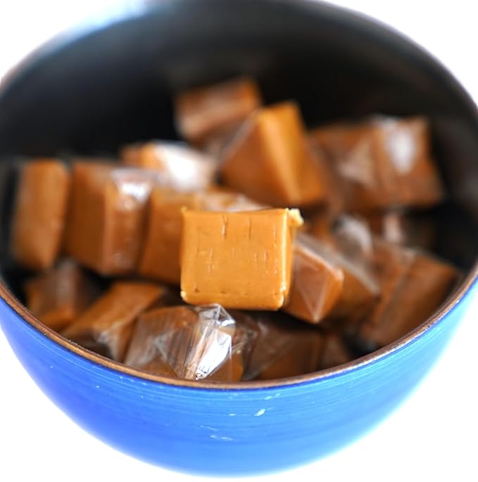 Vanilla Caramel Squares - 1.5 lbs of Individually Wrapped Smooth Creamy Chewy Caramel Candy