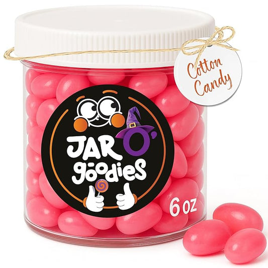 Jar O' Goodies - Valentines Day Sweet Treats, Cotton Candy Jelly Beans Gift Set, Original Chewy Candies (6 Ounce, 1 Pack) Party Favor - Gluten & Nut Free, Kosher Parve