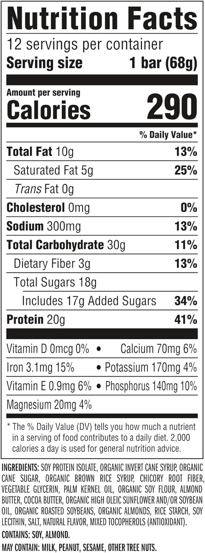 CLIF BUILDERS Protein Bars - Vanilla Almond Flavor - 20g Plant Based Protein - Gluten Free - Non-GMO - Low Glycemic - No Artificial Sweeteners - 2.4 oz. (12 Pack)