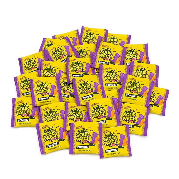 SourPatch Kids Soft & Chewy Candy - Zombies - Individually Wrapped Sweet & Sour Candy Pack - Delicious Gummy Treats for Halloween, Pinata Stuffers, Birthdays & Pantry (1 lbs)