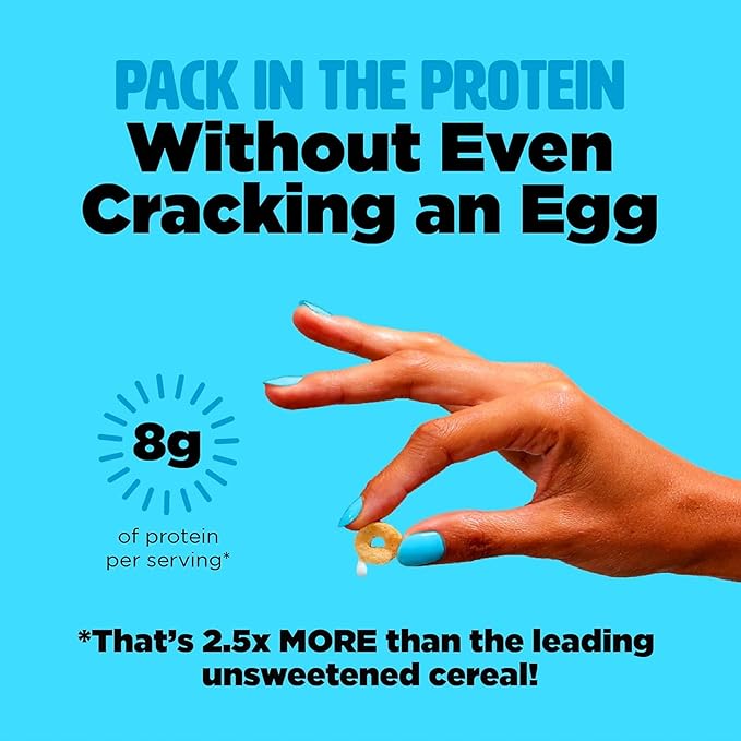 Three Wishes Grain-Free & Protein Cereal - Healthy, Sugar-Free & Gluten-Free Breakfast Cereal - Low Carb, Plant-Based, Vegan & Non-GMO - Unsweetened, 6-Pack