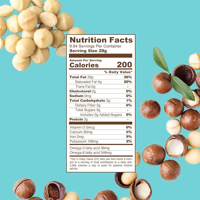 Tropical Crunch Unsalted Macadamia – Oven-Baked Natural Snack, Vegan, Gluten-Free, Keto-Friendly, 1oz Single Pack