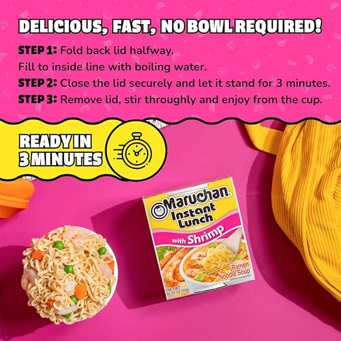Maruchan Ramen Shrimp Flavor, 2.25 oz, 12 ct