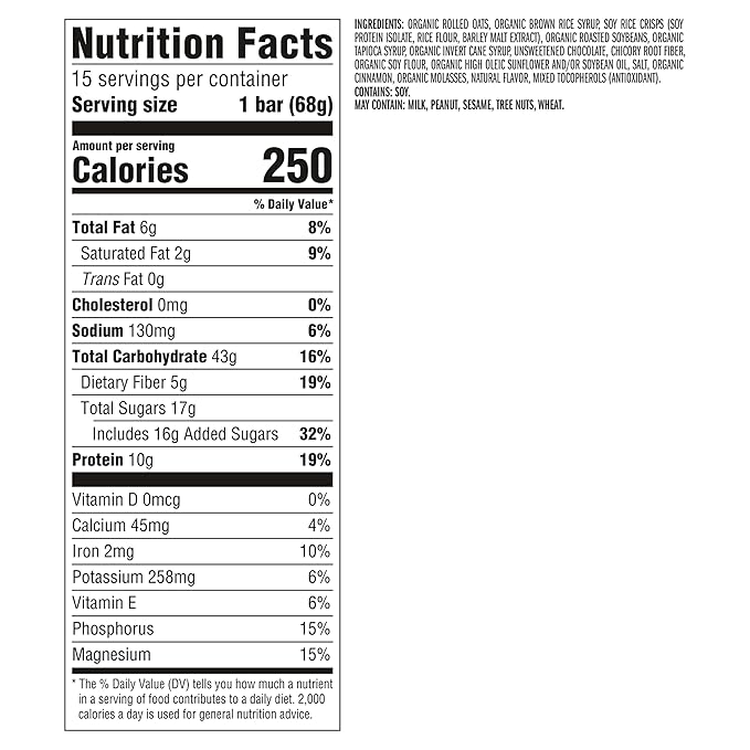 CLIF BAR - Energy Protein Bars - Chocolate Chip - Made with Organic Oats - Energy Bars - Non-GMO - (15 Pack)