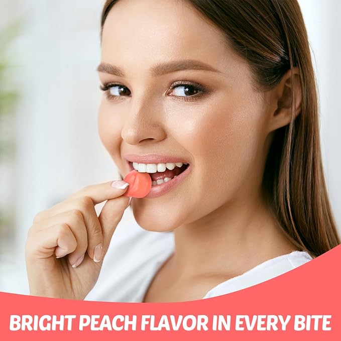 AMOS Peelerz Gummy Peach Candy, Peelable Fruit-Shaped Candy, 8.47oz Box with 10 Individual Packs – Fun Peeling Gummy Snack Made with Real Juice