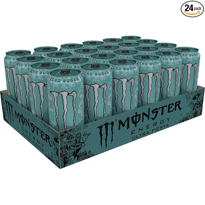 Monster Energy Ultra Fiesta Mango, Sugar Free Energy Drink, 16 Ounce | Pack of 24